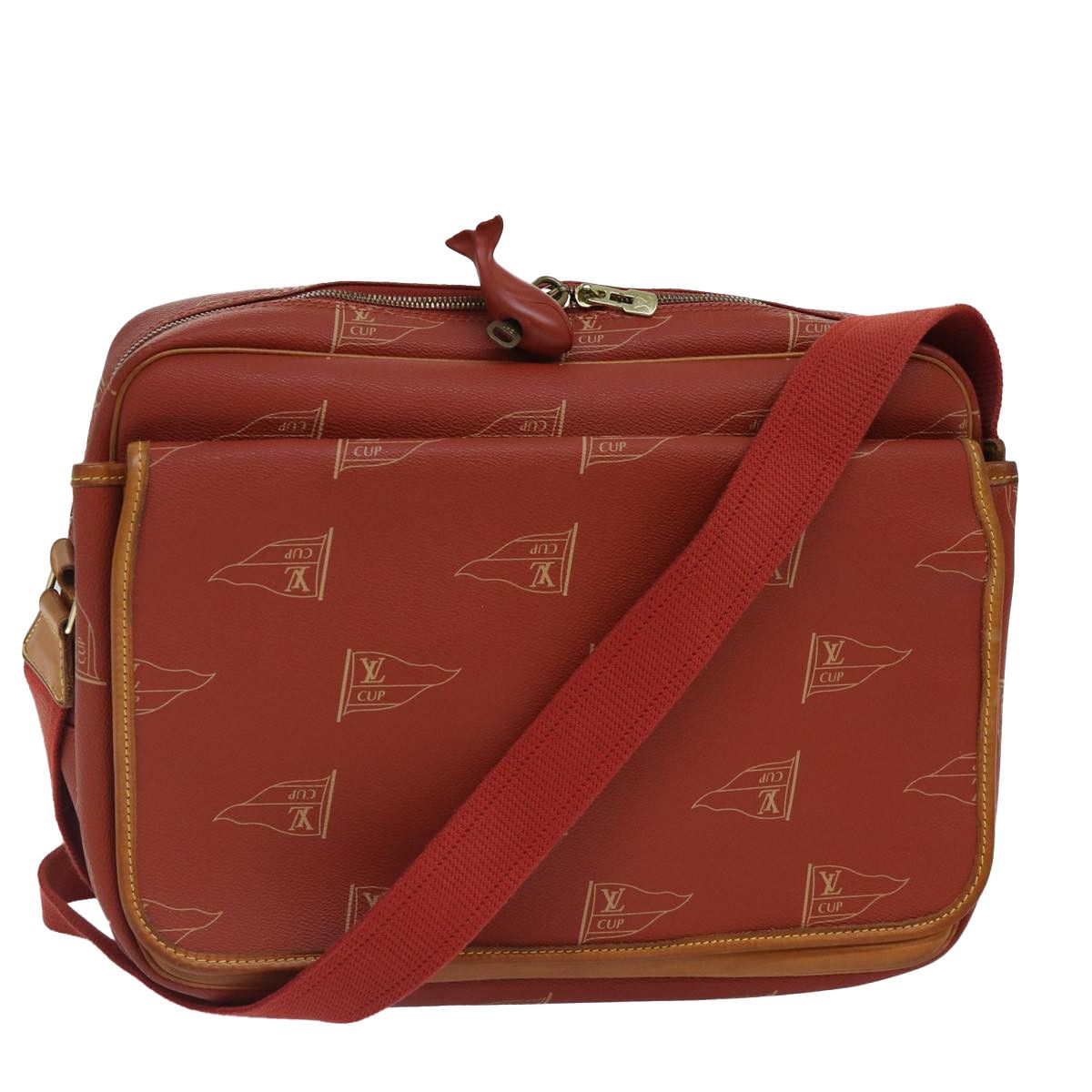 Louis Vuitton America's Cup Red Canvas Shoulder Bag (Pre-Owned) Size ONE SIZE - 12 Thumbnail