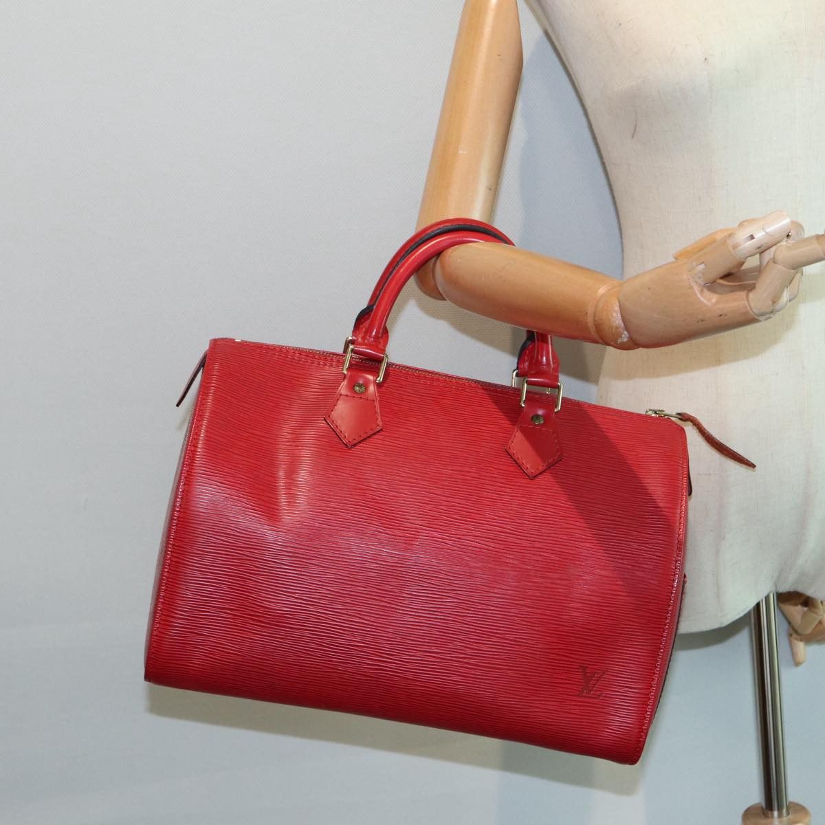 Louis Vuitton Speedy 30 Red Leather Handbag (Pre-Owned) Size ONE SIZE - 8 Thumbnail