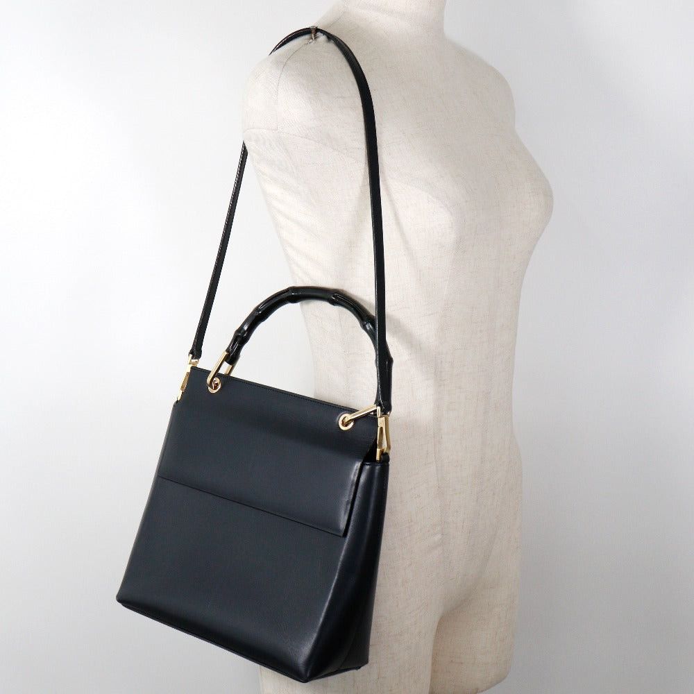 Gucci Bamboo Black Leather Handbag (Pre-Owned) Size ONE SIZE - 5 Thumbnail