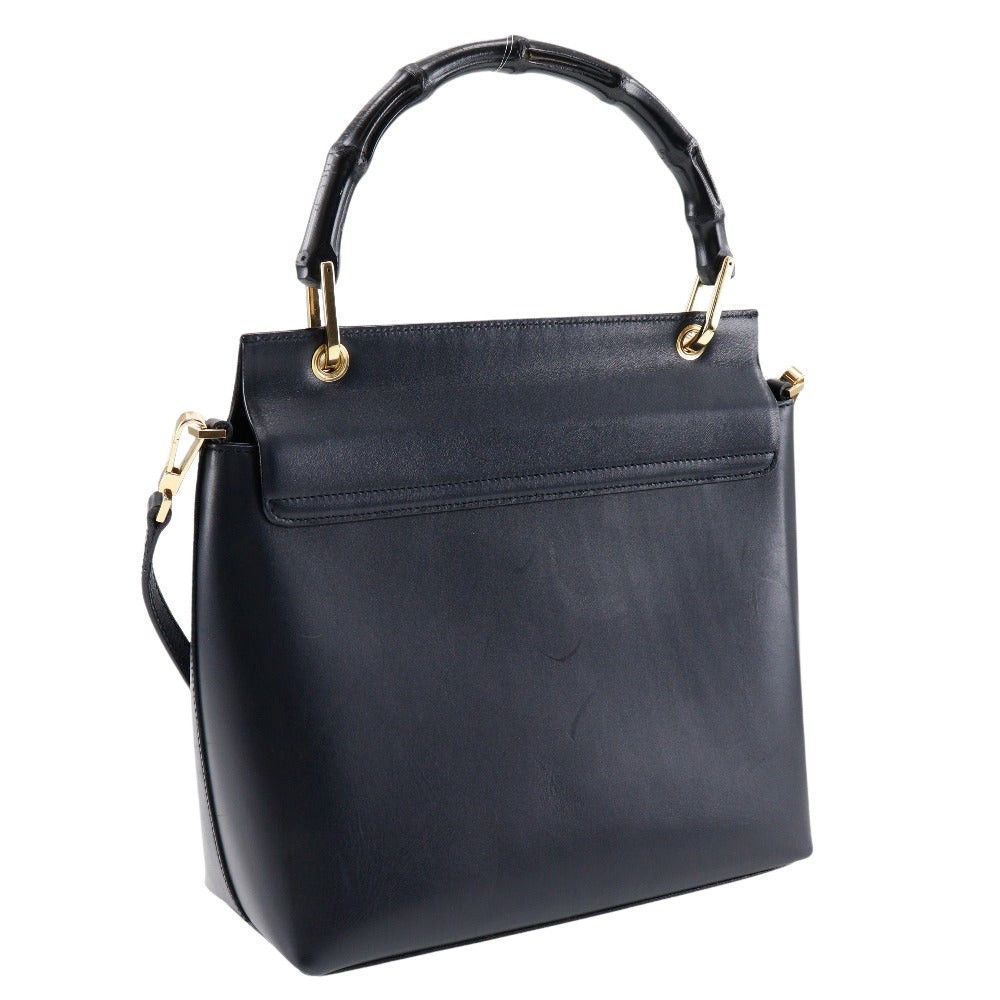 Gucci Bamboo Black Leather Handbag (Pre-Owned) Size ONE SIZE - 2 Thumbnail