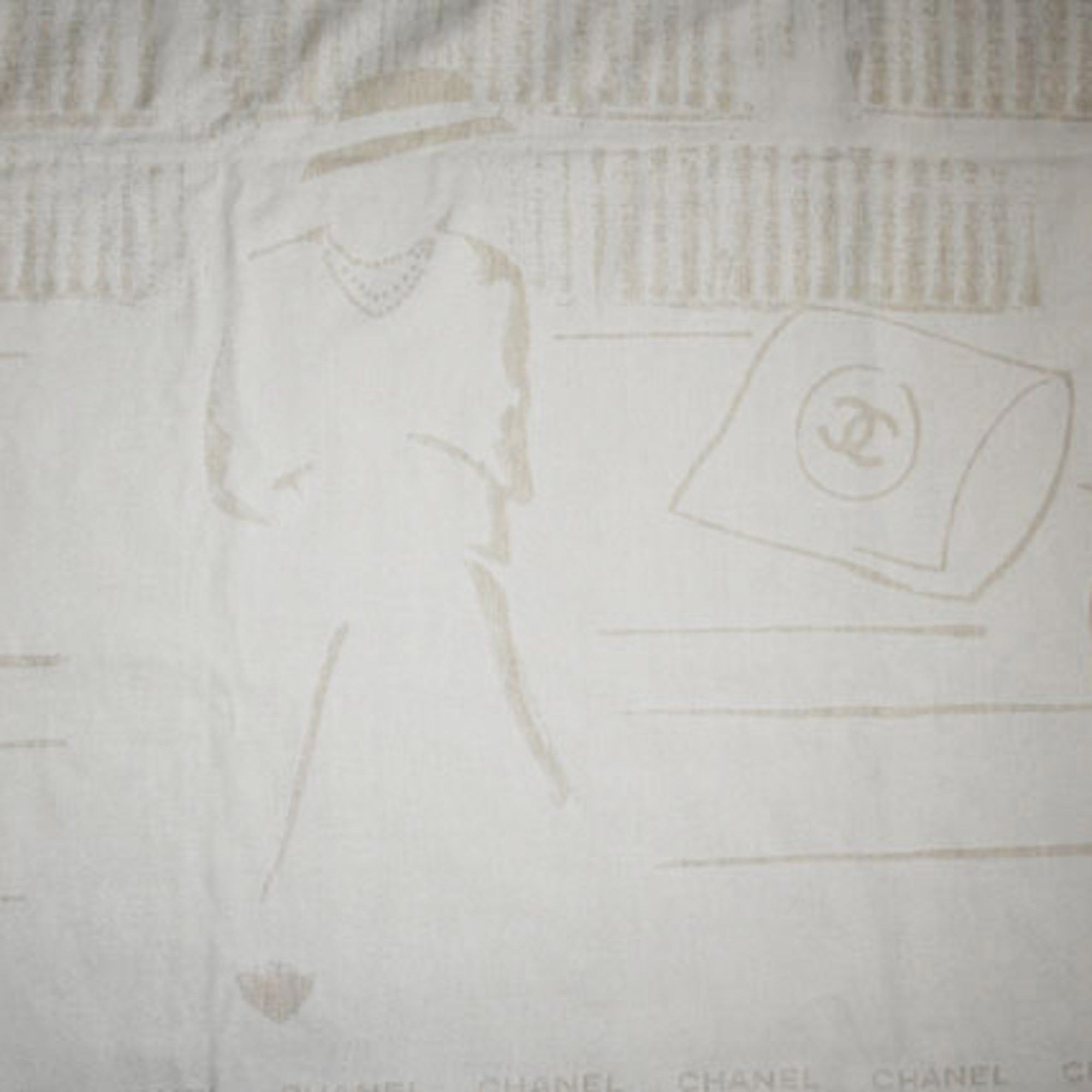 Chanel Chanel Blanket, CHANEL Reversible Blanket Mademoiselle CC Motif Wool Silk Size ONE SIZE - 14 Thumbnail