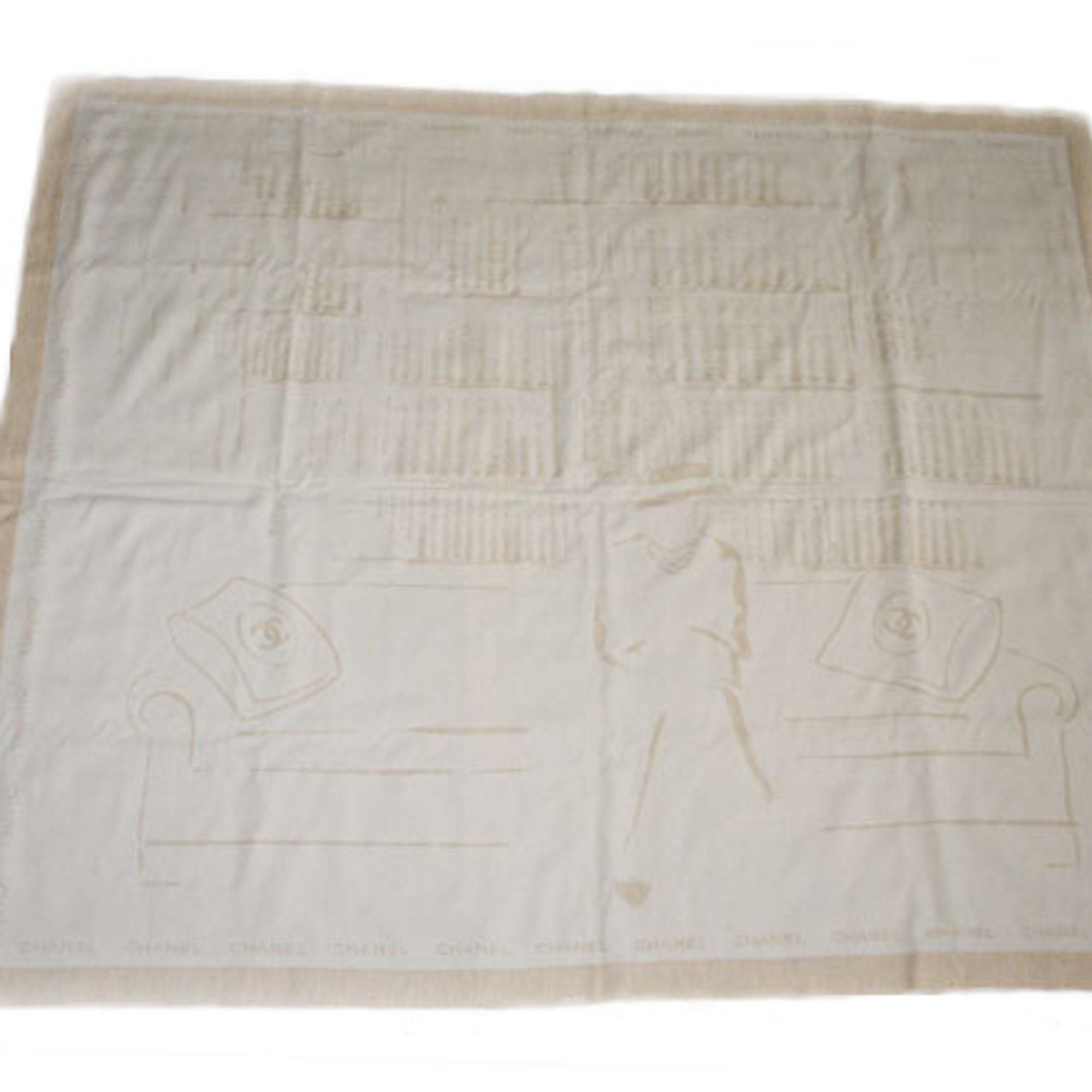 Chanel Chanel Blanket, CHANEL Reversible Blanket Mademoiselle CC Motif Wool Silk Size ONE SIZE - 13 Thumbnail