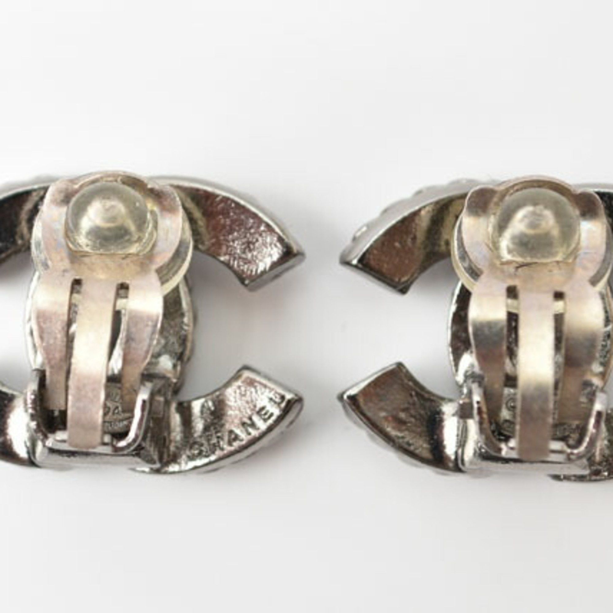Chanel Chanel Earrings CHANEL Coco Mark CC Metal Gunmetal Size ONE SIZE - 6 Thumbnail