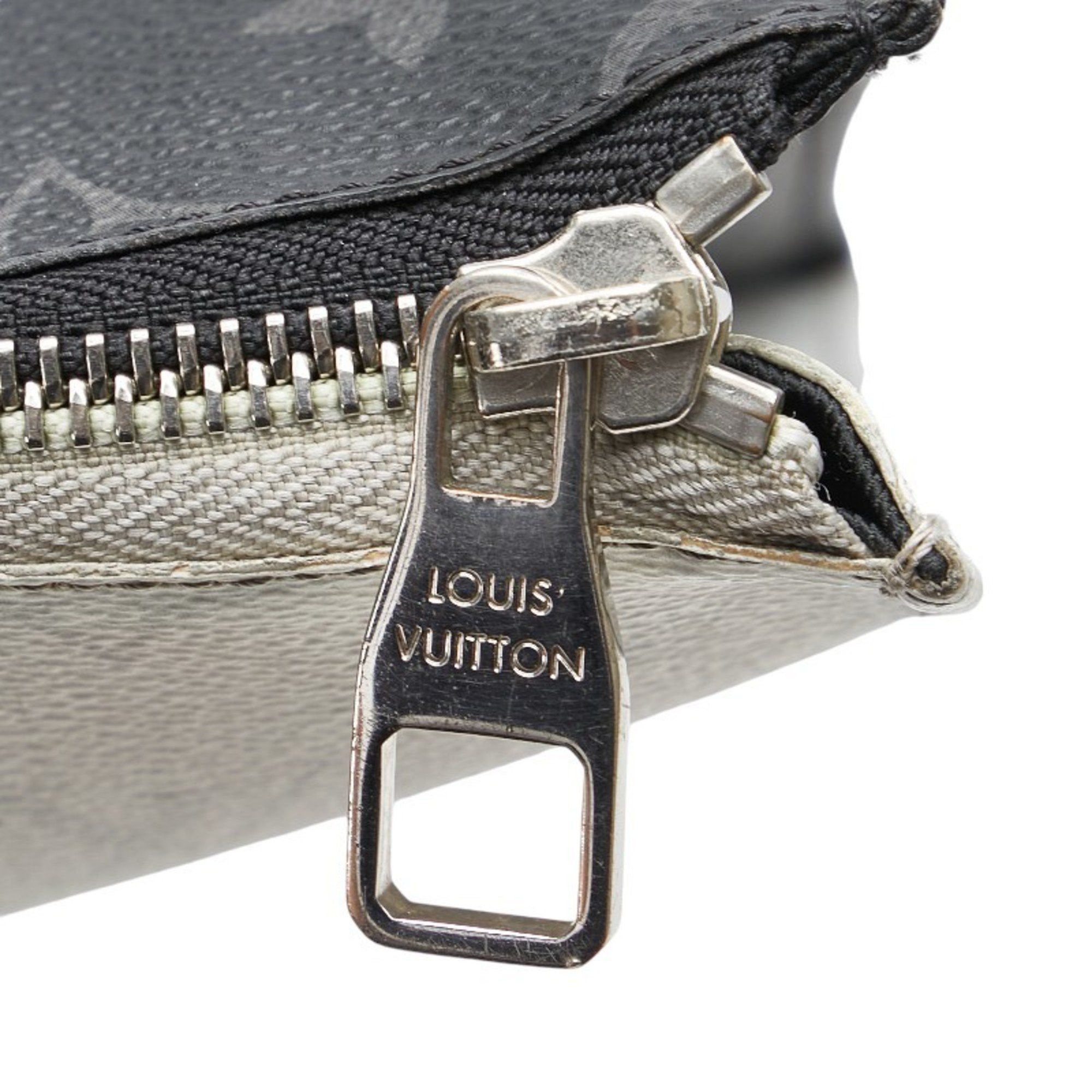Louis Vuitton Louis Vuitton x Kim Jones Monogram Eclipse Pochette Jour GM DSMG Limited Edition Clutch Bag Black White PVC Leather Men's LOUIS VUITTON Size ONE SIZE - 6 Thumbnail