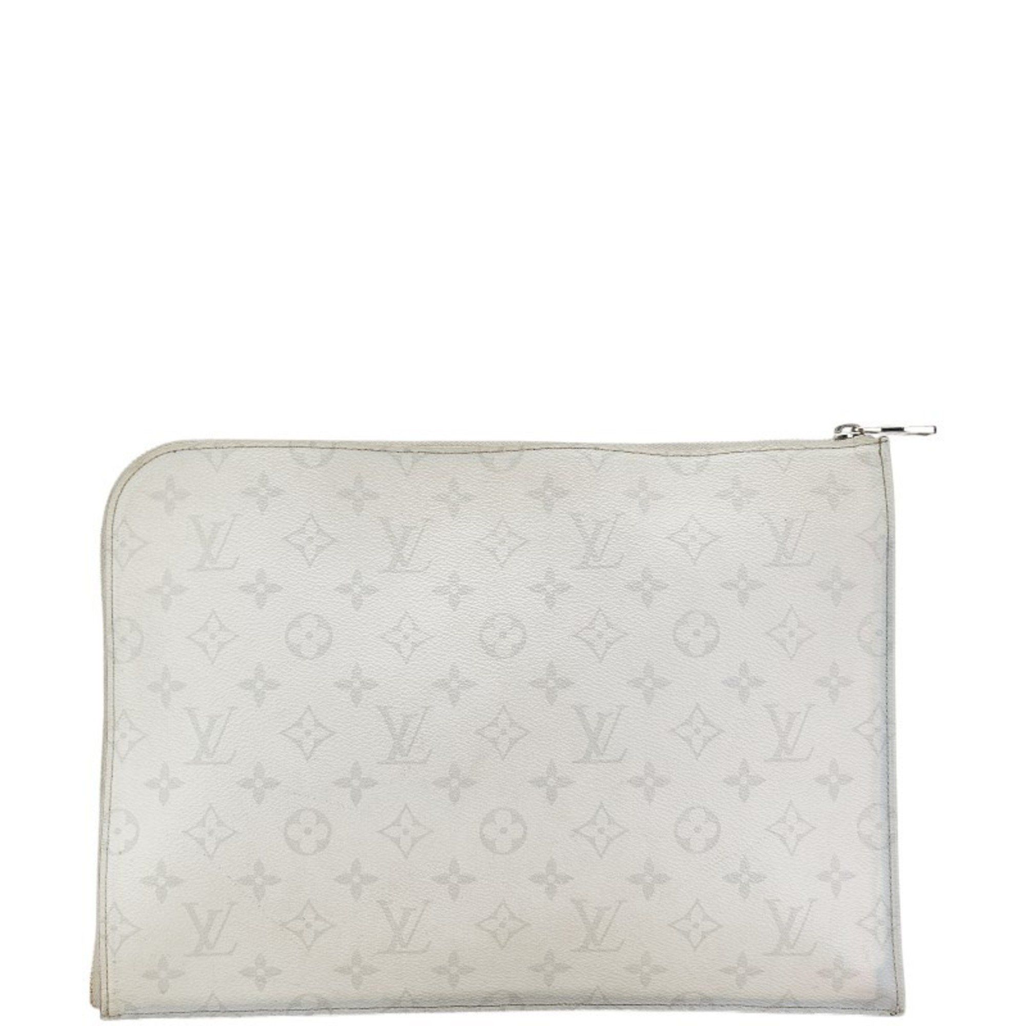Louis Vuitton Louis Vuitton x Kim Jones Monogram Eclipse Pochette Jour GM DSMG Limited Edition Clutch Bag Black White PVC Leather Men's LOUIS VUITTON Size ONE SIZE - 3 Thumbnail