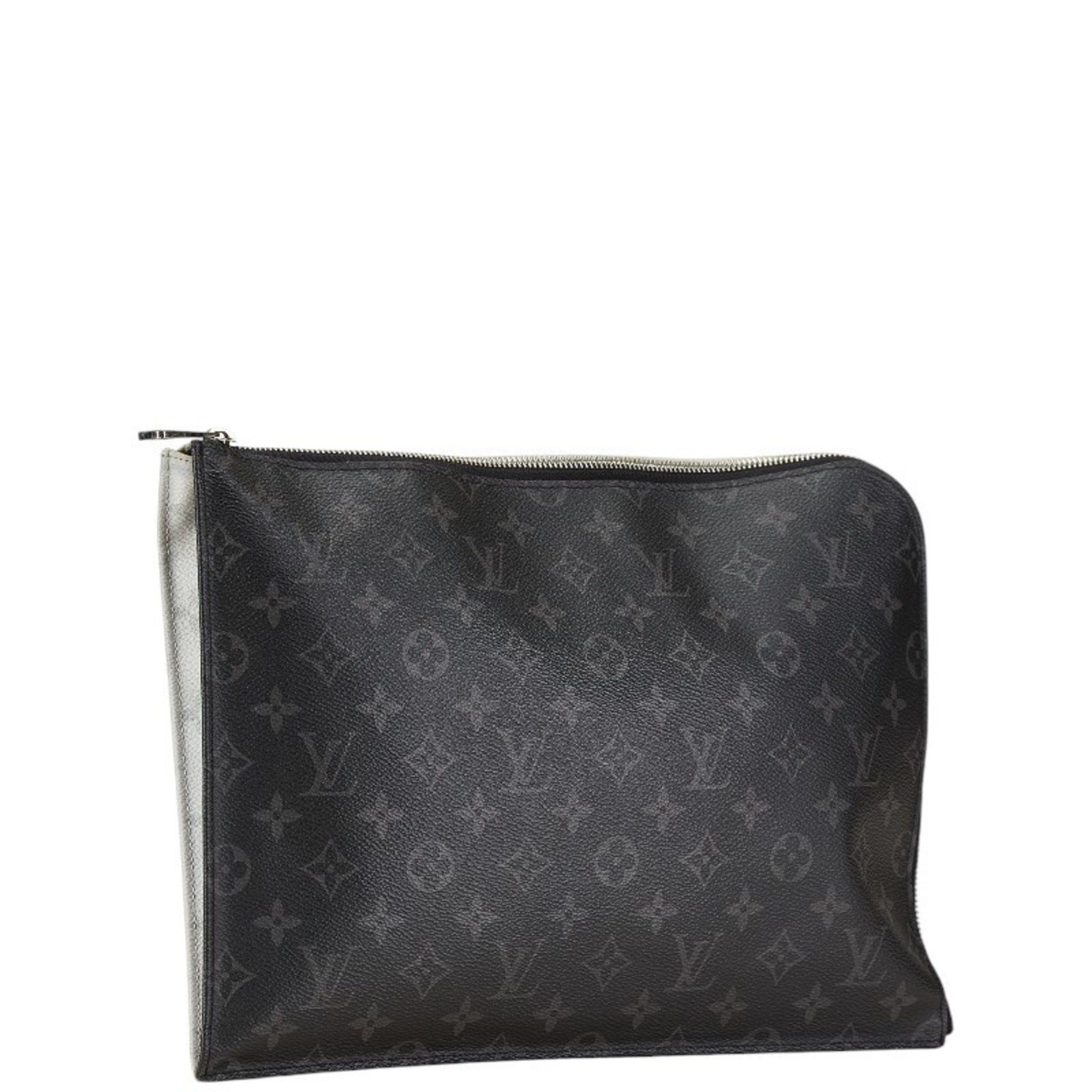 Louis Vuitton Louis Vuitton x Kim Jones Monogram Eclipse Pochette Jour GM DSMG Limited Edition Clutch Bag Black White PVC Leather Men's LOUIS VUITTON Size ONE SIZE - 2 Thumbnail