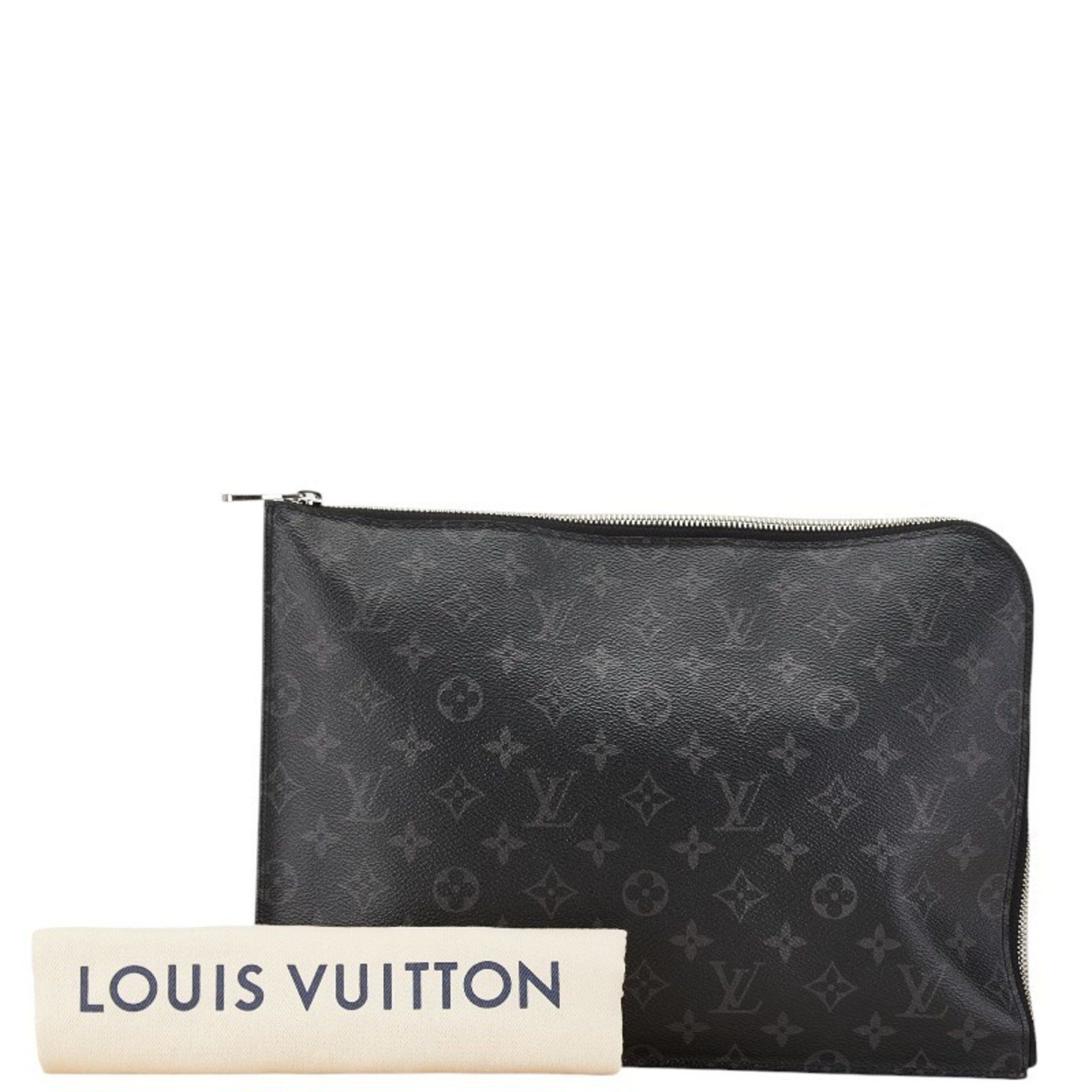 Louis Vuitton Louis Vuitton x Kim Jones Monogram Eclipse Pochette Jour GM DSMG Limited Edition Clutch Bag Black White PVC Leather Men's LOUIS VUITTON Size ONE SIZE - 10 Thumbnail