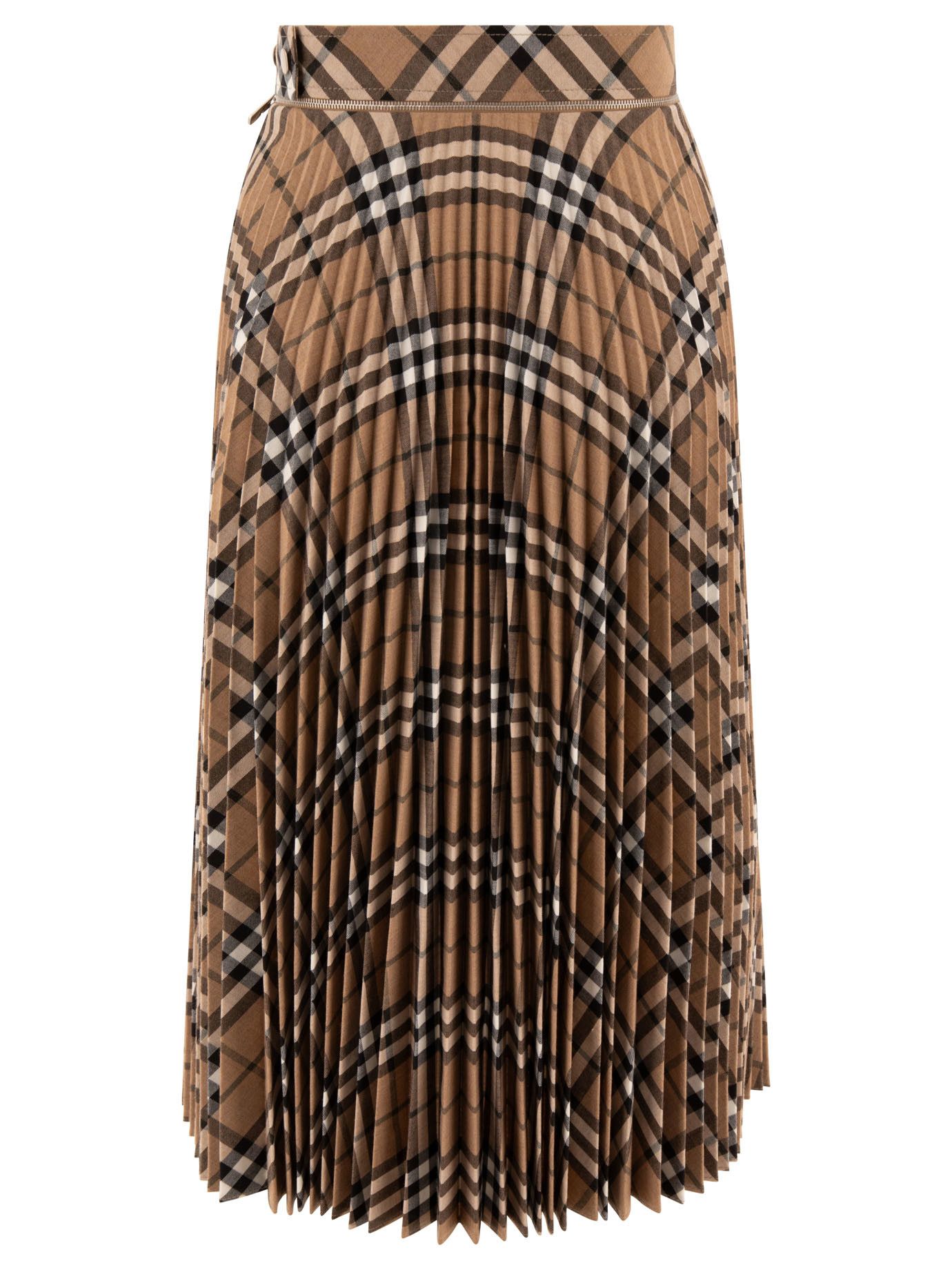 Burberry Wool Blend Pleated Check Skirt Size 25" / US 0 / IT 36 - 2 Thumbnail