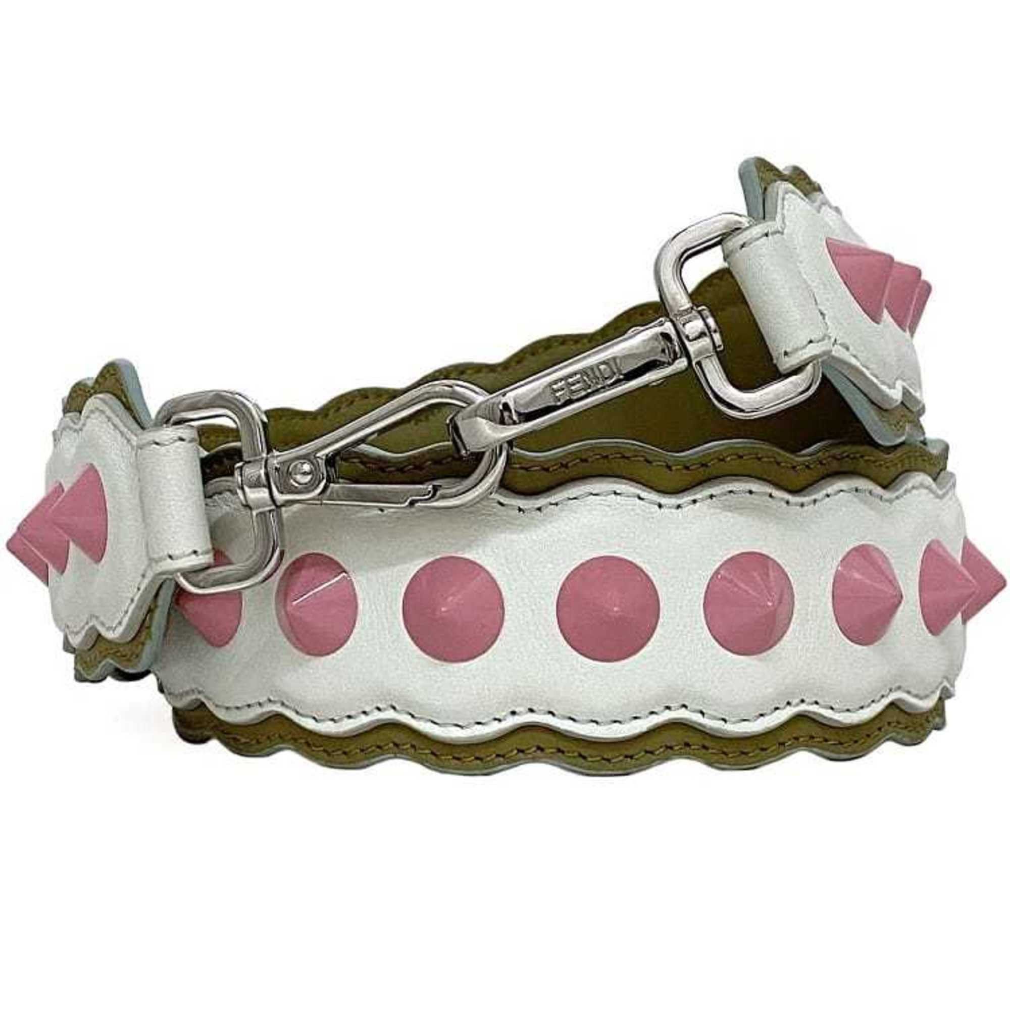 Fendi Fendi Shoulder Strap You ec-21237 White Beige Pink Leather Studs FENDI Retrofit 2way Women's Only Size ONE SIZE - 2 Thumbnail