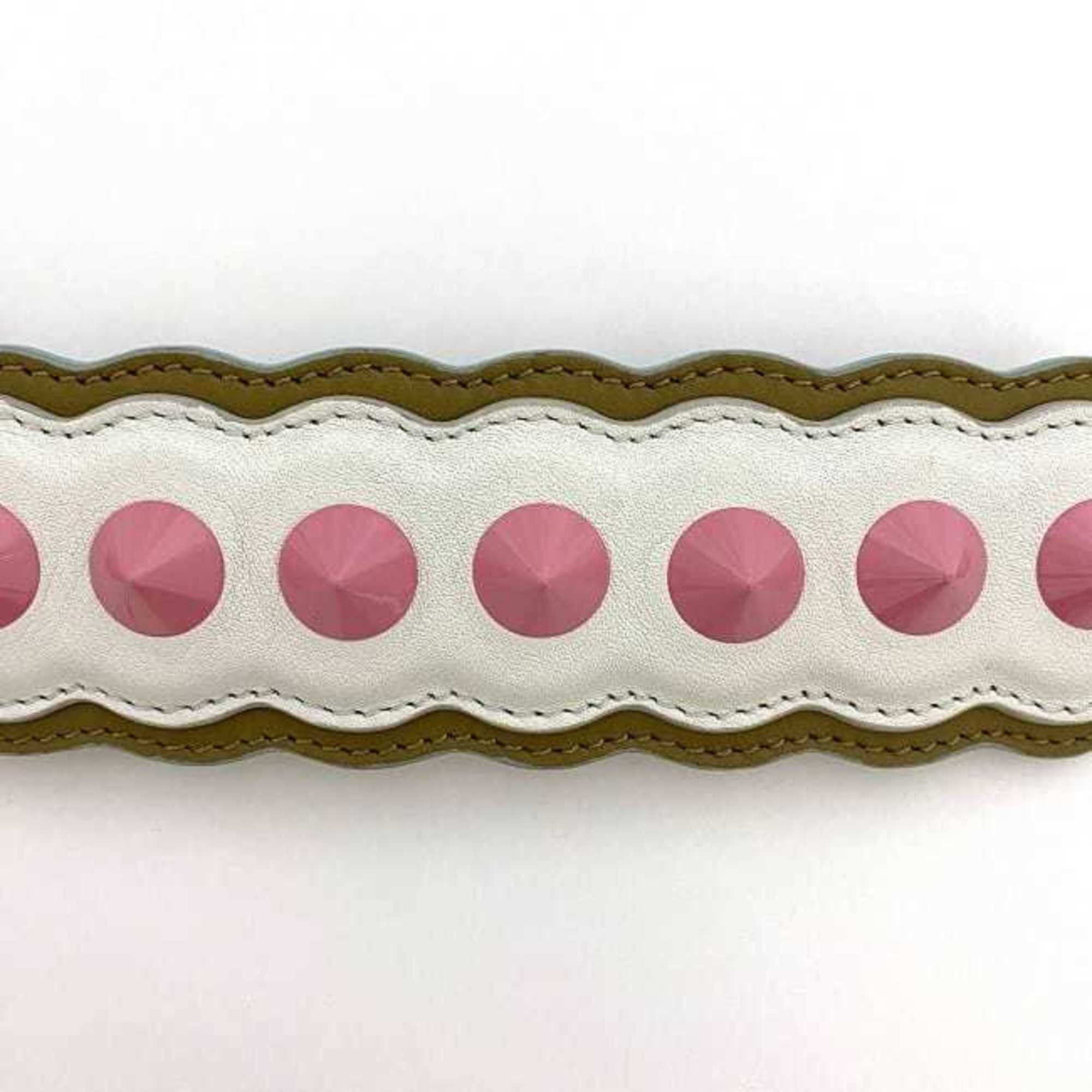 Fendi Fendi Shoulder Strap You ec-21237 White Beige Pink Leather Studs FENDI Retrofit 2way Women's Only Size ONE SIZE - 7 Thumbnail