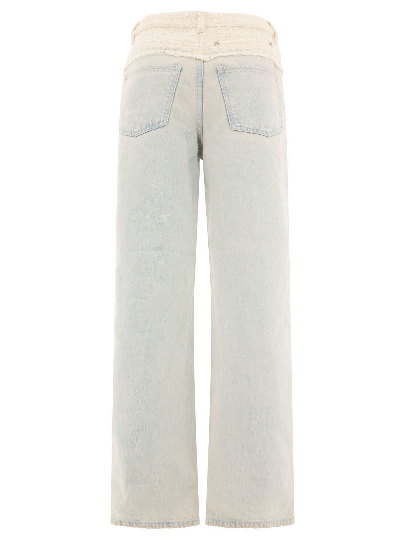 Givenchy Oversized Denim And Tweed Mixed Jeans With 4G Detail Size 26" / US 2 / IT 38 - 2 Thumbnail