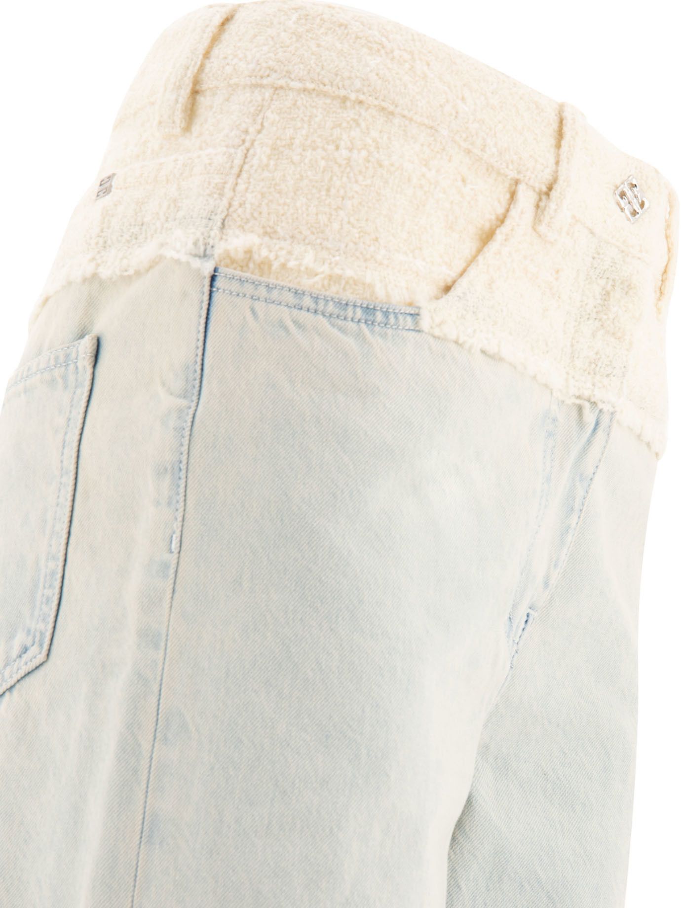 Givenchy Oversized Denim And Tweed Mixed Jeans With 4G Detail Size 26" / US 2 / IT 38 - 4 Thumbnail