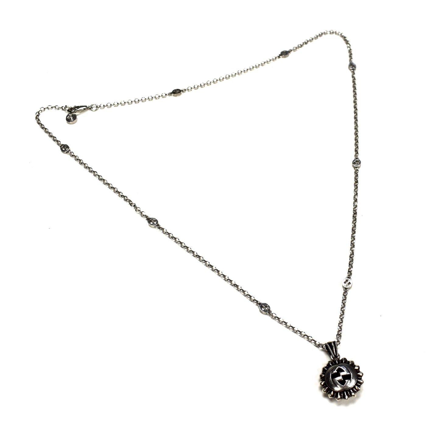 Gucci Gucci .925 Silver Interlocking GG Logo Pendant Chain Necklace Size ONE SIZE - 5 Thumbnail