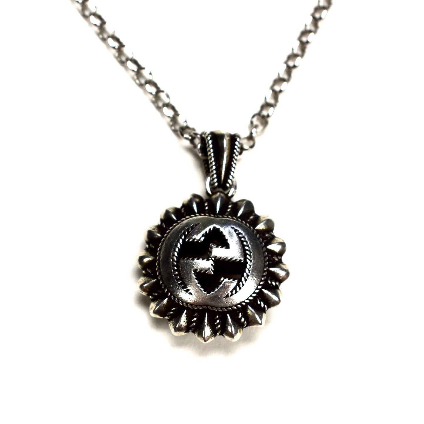 Gucci Gucci .925 Silver Interlocking GG Logo Pendant Chain Necklace Size ONE SIZE - 6 Thumbnail