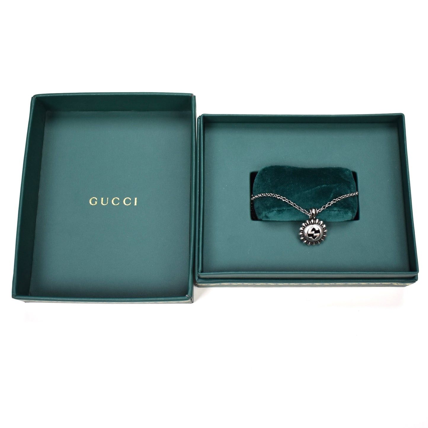 Gucci Gucci .925 Silver Interlocking GG Logo Pendant Chain Necklace Size ONE SIZE - 3 Thumbnail