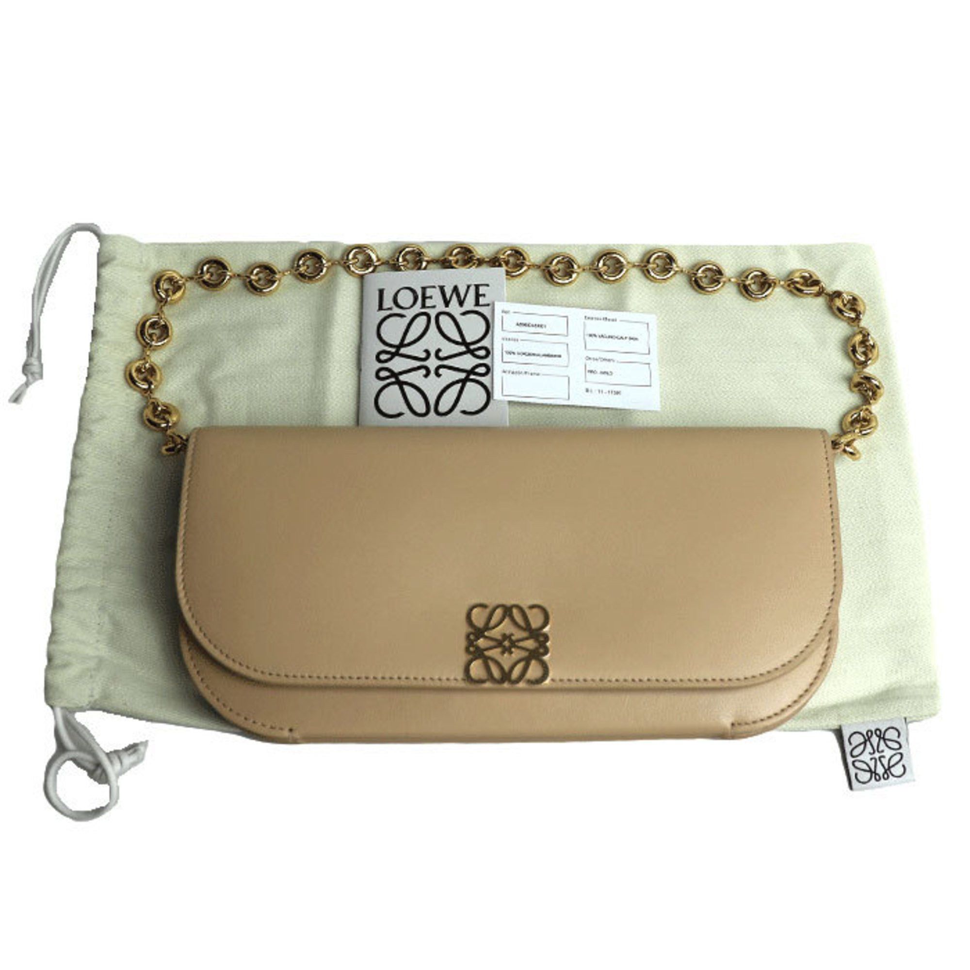 Loewe LOEWE Goya Long Chain Clutch Bag Beige A896O45X01 Women's Size ONE SIZE - 8 Thumbnail