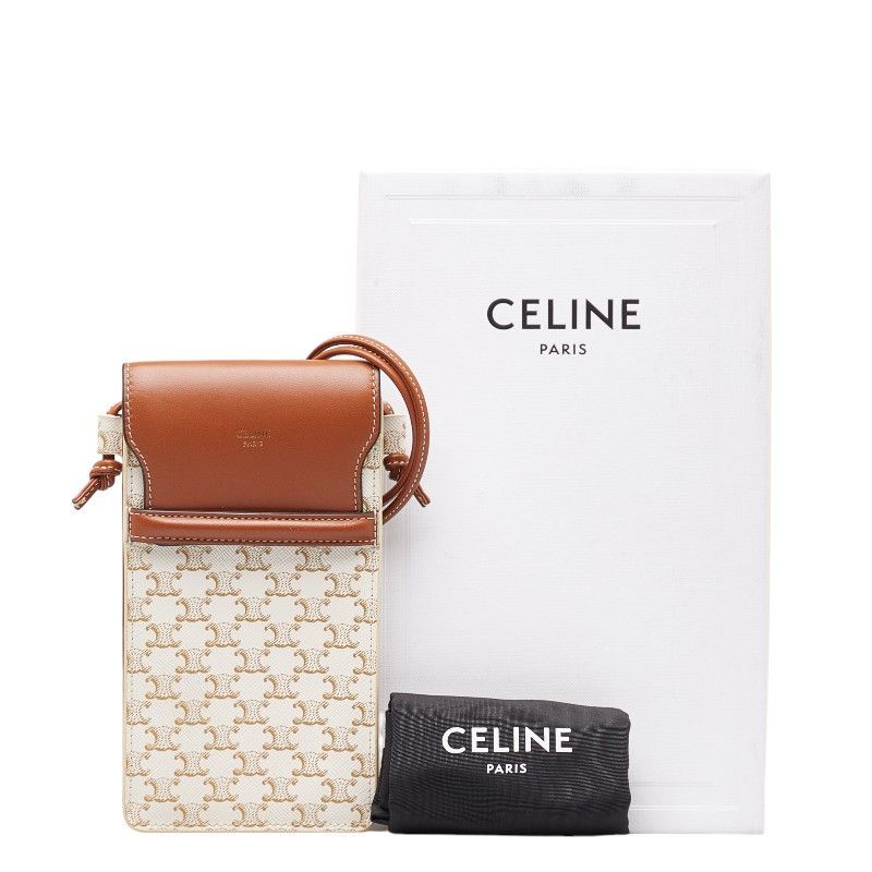 Celine Celine Celine Triomphe PVC Leather Shoulder Bag Canvas Shoulder Bag in Very Good Condition Size ONE SIZE - 9 Thumbnail