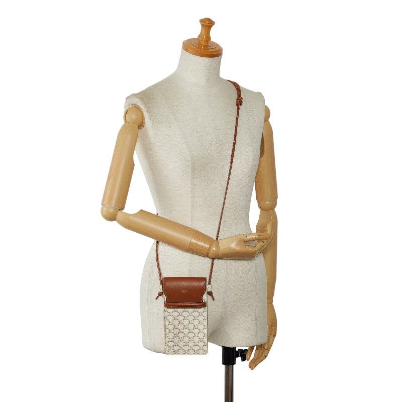 Celine Celine Celine Triomphe PVC Leather Shoulder Bag Canvas Shoulder Bag in Very Good Condition Size ONE SIZE - 10 Thumbnail
