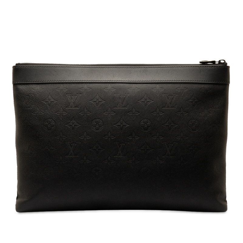 Louis Vuitton Louis Vuitton Louis Vuitton Monogram Shadow Pochette Discovery GM Leather Clutch Bag Leather Clutch Bag 228-48829 in Great Condition Size ONE SIZE - 3 Thumbnail