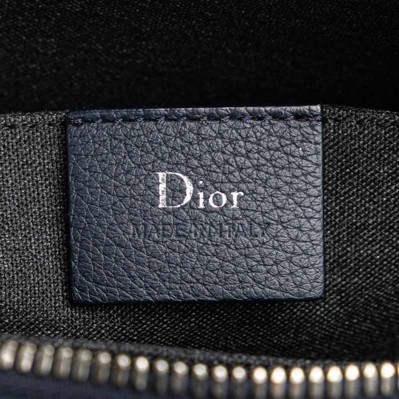 Dior Dior Dior Navy Calf Leather Clutch Bag Leather Clutch Bag in Excellent Condition Size ONE SIZE - 7 Thumbnail