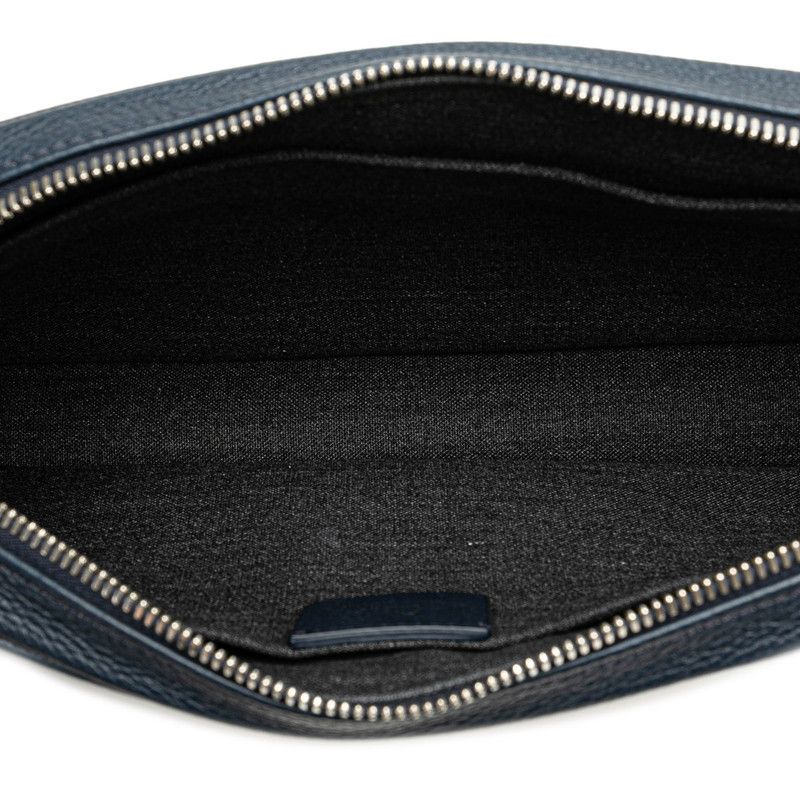 Dior Dior Dior Navy Calf Leather Clutch Bag Leather Clutch Bag in Excellent Condition Size ONE SIZE - 6 Thumbnail