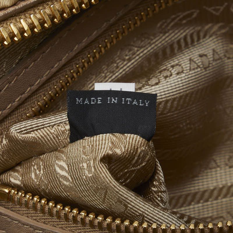 Prada Prada Prada Nylon Leather Gathered Handbag 2WAY Beige Canvas Handbag in Very Good Condition Size ONE SIZE - 10 Thumbnail