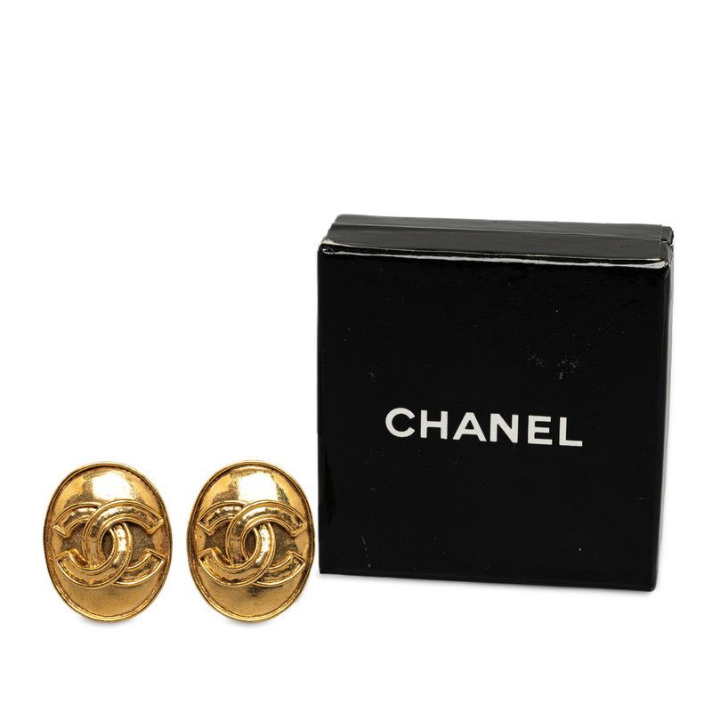 Chanel Chanel Chanel Vintage Coco Mark Earrings Gold Plated Metal Earrings 94P in Very Good Condition Size ONE SIZE - 4 Thumbnail