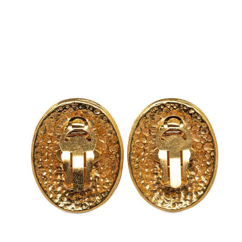 Chanel Chanel Chanel Vintage Coco Mark Earrings Gold Plated Metal Earrings 94P in Very Good Condition Size ONE SIZE - 2 Thumbnail