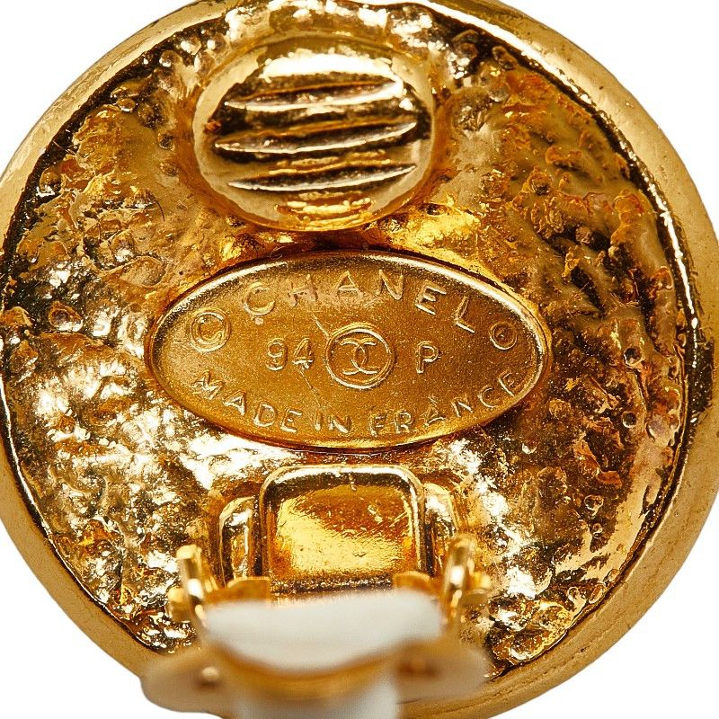 Chanel Chanel Chanel Vintage Coco Mark Earrings Gold Plated Metal Earrings 94P in Very Good Condition Size ONE SIZE - 4 Thumbnail