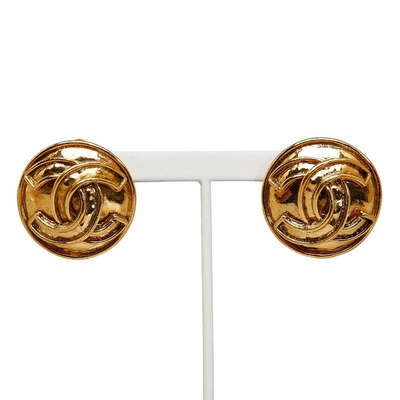 Chanel Chanel Chanel Vintage Coco Mark Earrings Gold Plated Metal Earrings 94P in Very Good Condition Size ONE SIZE - 2 Thumbnail