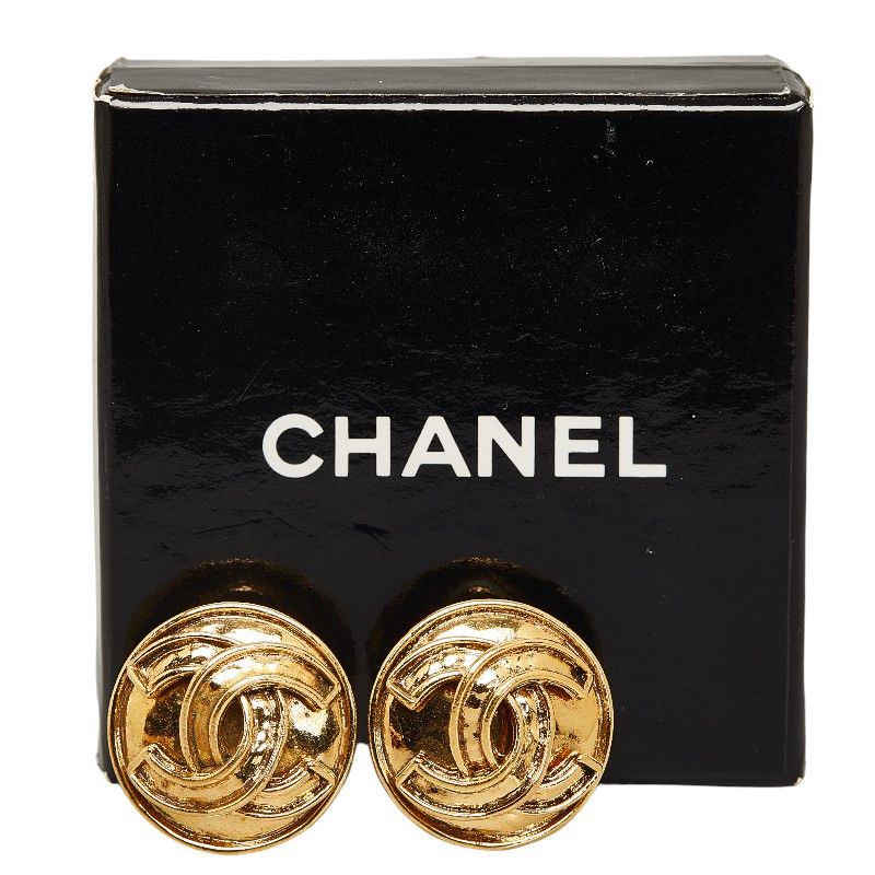 Chanel Chanel Chanel Vintage Coco Mark Earrings Gold Plated Metal Earrings 94P in Very Good Condition Size ONE SIZE - 5 Thumbnail
