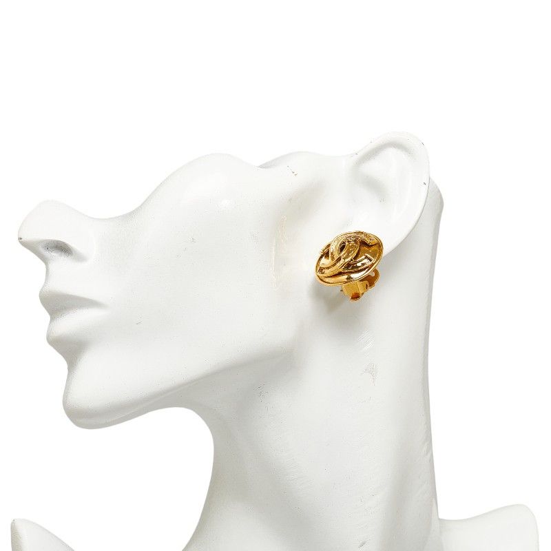 Chanel Chanel Chanel Vintage Coco Mark Earrings Gold Plated Metal Earrings 94P in Very Good Condition Size ONE SIZE - 6 Thumbnail