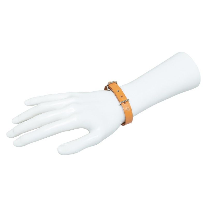 Hermes Hermes Hermes Ap2 Bracelet Silver Brown Metal Leather Metal Bracelet in Very Good Condition Size ONE SIZE - 7 Thumbnail