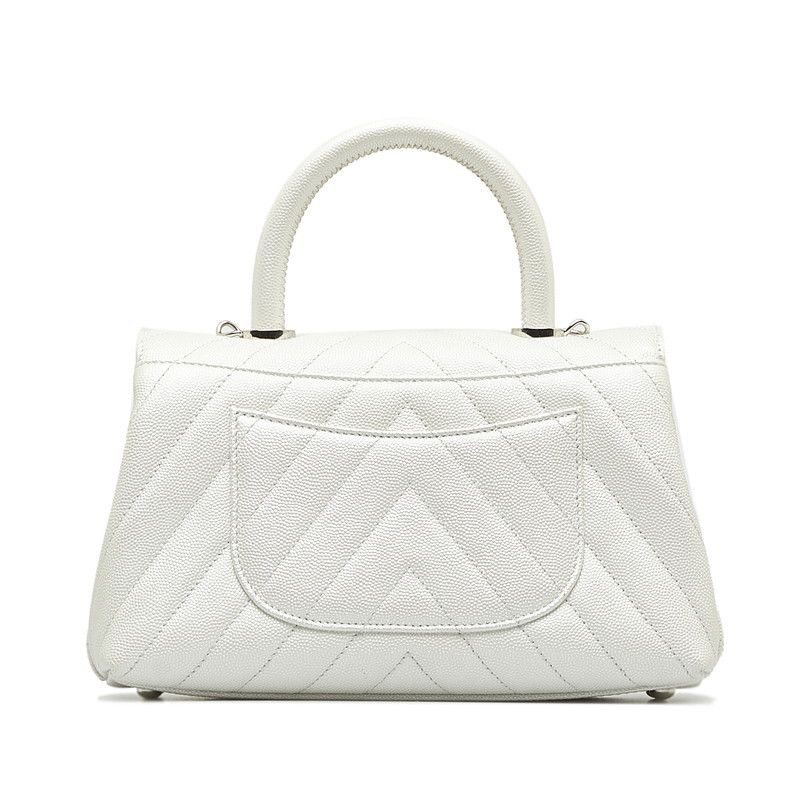 Chanel Chanel Chanel Chevron V-Stitch Coco Handle Caviar Skin Handbag Leather Handbag 28 in Great Condition Size ONE SIZE - 4 Thumbnail