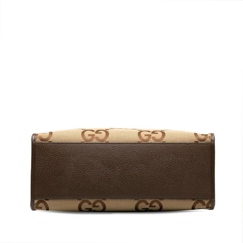 Gucci Gucci Gucci Jumbo GG Canvas Leather 2WAY Shoulder Tote Bag 678839 Canvas Tote Bag 678839 in Very Good Condition Size ONE SIZE - 5 Thumbnail