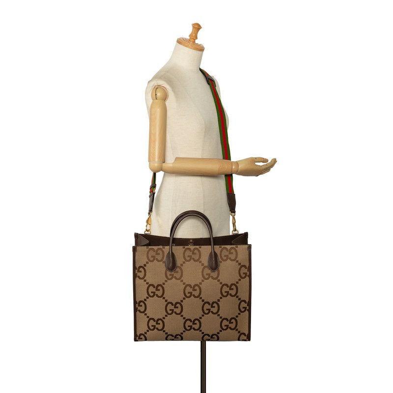 Gucci Gucci Gucci Jumbo GG Canvas Leather 2WAY Shoulder Tote Bag 678839 Canvas Tote Bag 678839 in Very Good Condition Size ONE SIZE - 10 Thumbnail