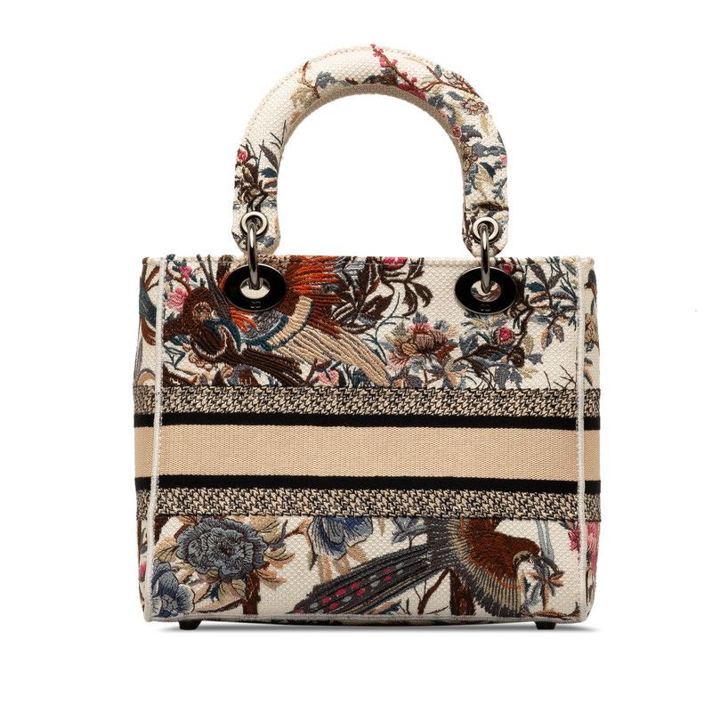 Dior Dior Dior Book Tote Delight Bird Flower Pattern 2WAY Canvas Handbag Canvas Handbag in Great Condition Size ONE SIZE - 4 Thumbnail