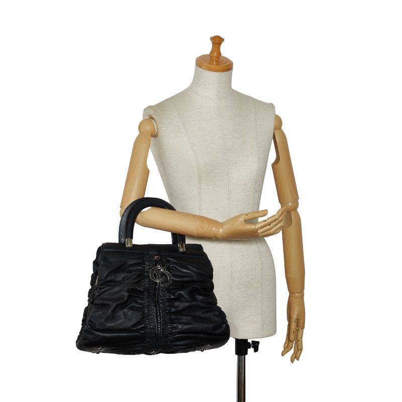 Dior Dior Dior Leather Shirring Handbag Leather Handbag in Very Good Condition Size ONE SIZE - 10 Thumbnail