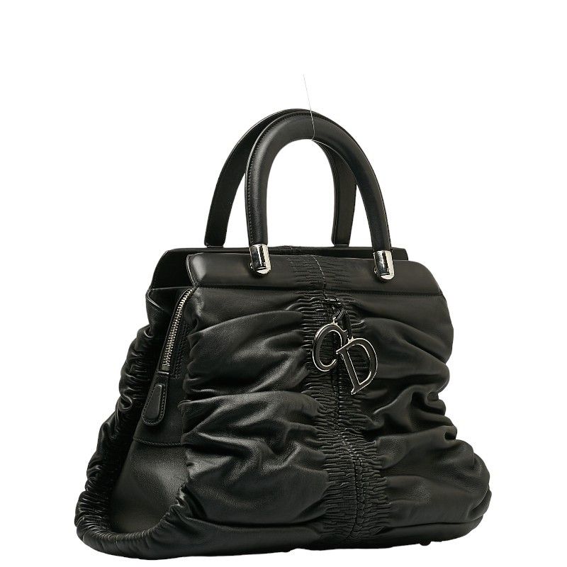 Dior Dior Dior Leather Shirring Handbag Leather Handbag in Very Good Condition Size ONE SIZE - 2 Thumbnail