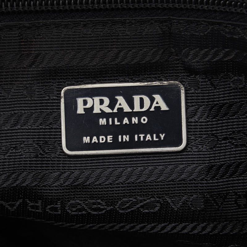 Prada Prada Prada Nylon Leather Triangle Logo Plate Handbag Tote Canvas Tote Bag in Good Condition Size ONE SIZE - 9 Thumbnail