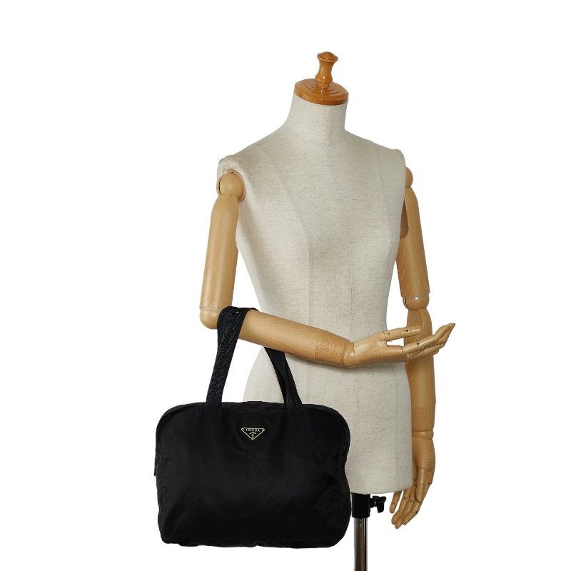 Prada Prada Prada Nylon Leather Triangle Logo Plate Handbag Tote Canvas Tote Bag in Good Condition Size ONE SIZE - 11 Thumbnail