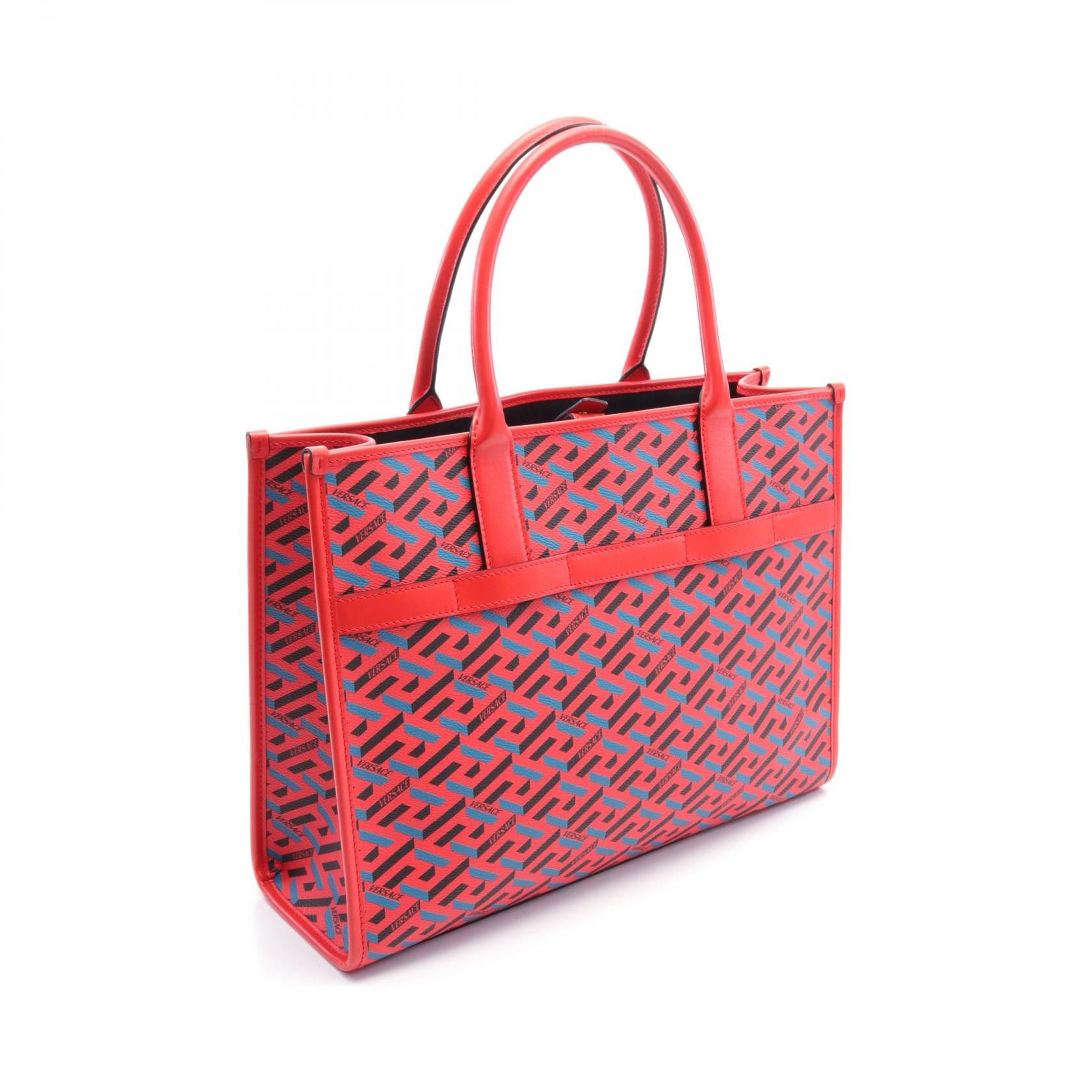 Versace Versace La Greca Signature Tote Bag Canvas Tote Bag in Great Condition Size ONE SIZE - 2 Thumbnail