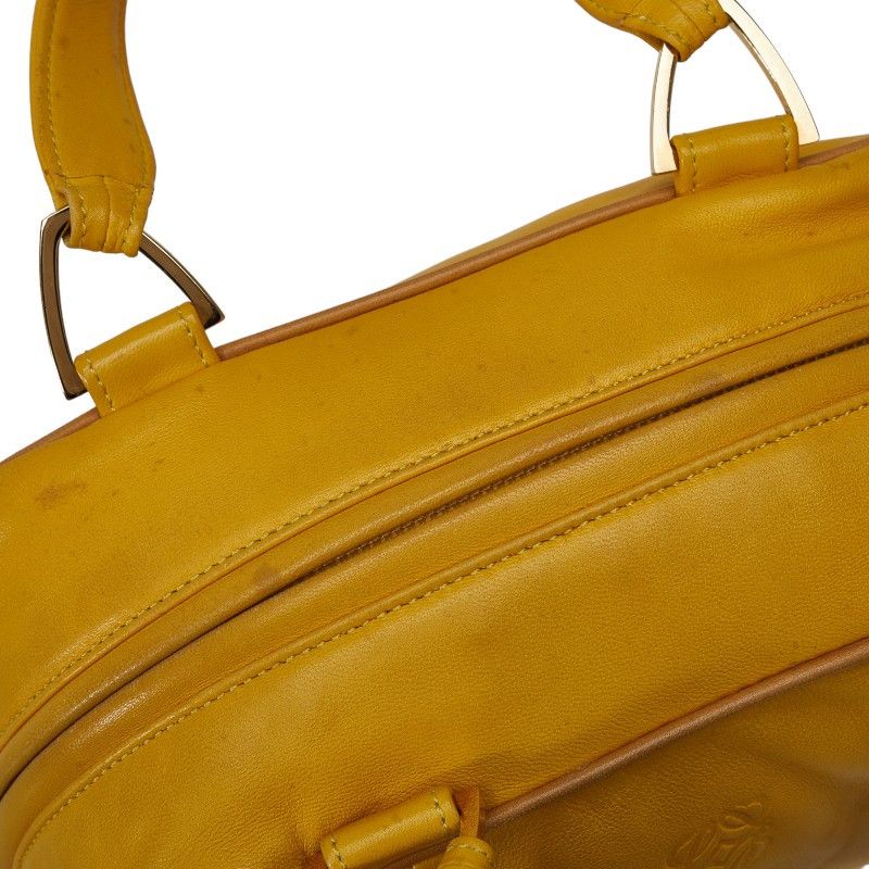 Loewe Loewe Loewe Anagram Mini Handbag Yellow Leather Leather Handbag in Very Good Condition Size ONE SIZE - 6 Thumbnail
