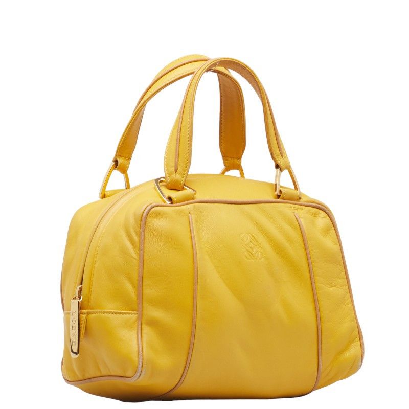 Loewe Loewe Loewe Anagram Mini Handbag Yellow Leather Leather Handbag in Very Good Condition Size ONE SIZE - 2 Thumbnail