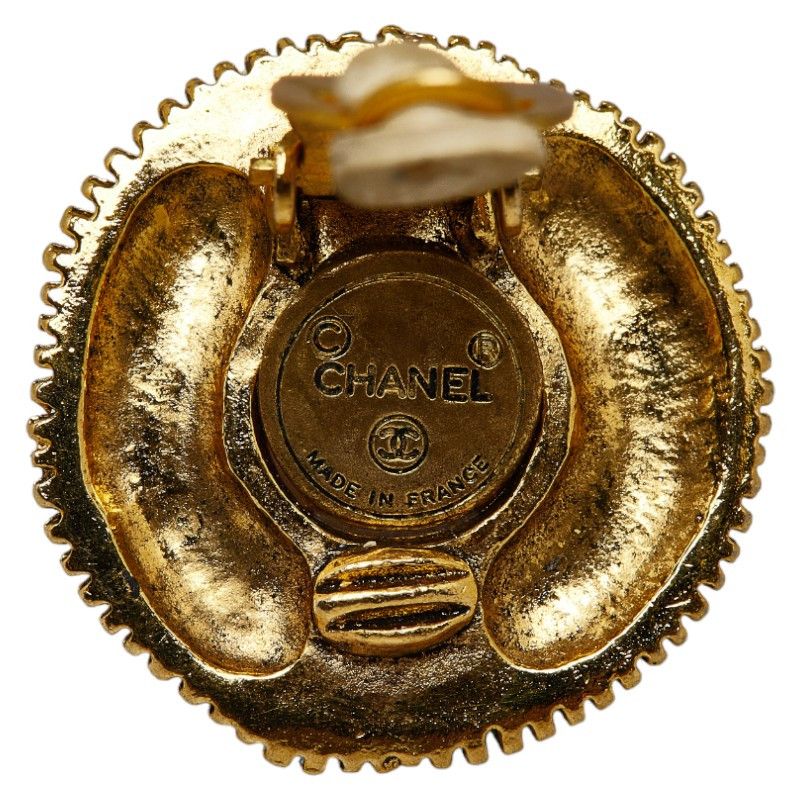 Chanel Chanel Chanel Pearl Earrings Gold Plated Clip-on Plastic Earrings in Very Good Condition Size ONE SIZE - 4 Thumbnail
