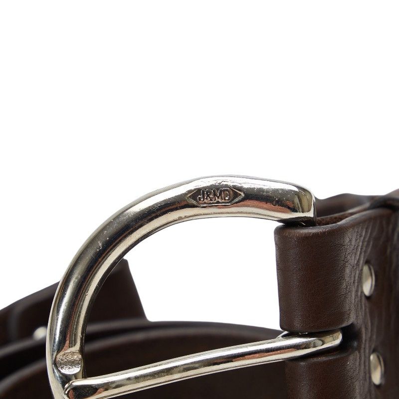 Other Other J&M Davidson Leather Ring Belt 34/85 Brown Silver Leather Belt in Very Good Condition Size ONE SIZE - 6 Thumbnail