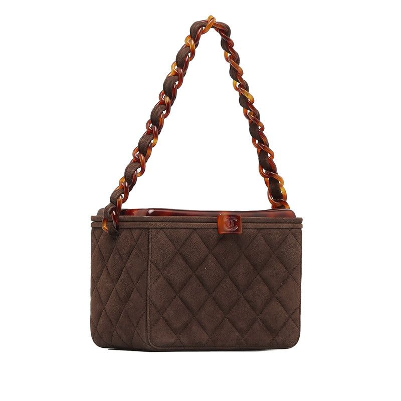 Chanel Chanel Chanel Suede Matelasse Coco Mark Chain Vanity Bag Leather Handbag in Great Condition Size ONE SIZE - 2 Thumbnail