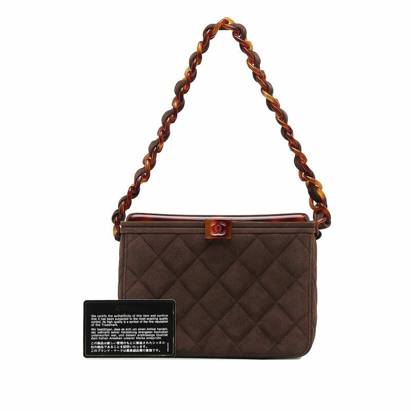 Chanel Chanel Chanel Suede Matelasse Coco Mark Chain Vanity Bag Leather Handbag in Great Condition Size ONE SIZE - 10 Thumbnail