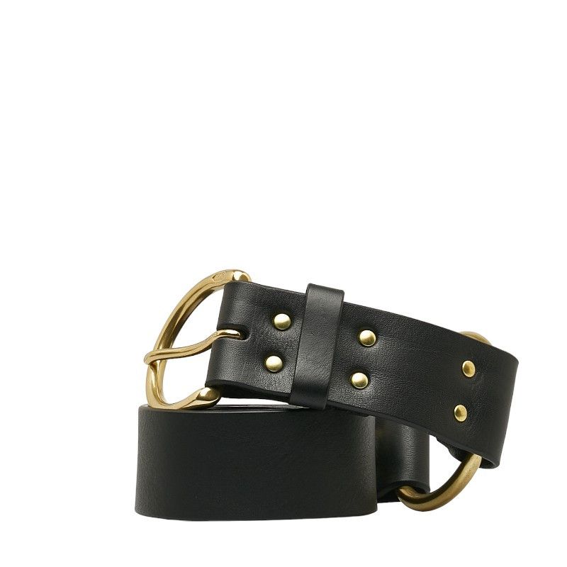 Other Other J&M Davidson Leather Ring Belt 32/80 Black Gold Leather Belt in Great Condition Size ONE SIZE - 2 Thumbnail