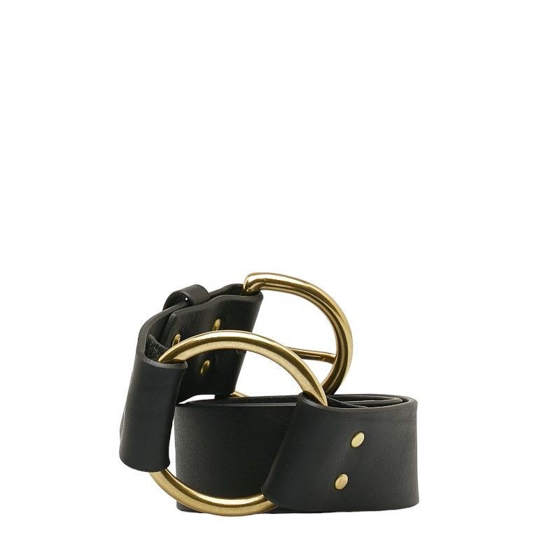Other Other J&M Davidson Leather Ring Belt 32/80 Black Gold Leather Belt in Great Condition Size ONE SIZE - 3 Thumbnail